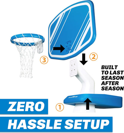GoSports Splash Hoop PRO - Kies je kleur - zwembad-basketspel, inclusief basketbalring voor aan het zwembad, 2 ballen en pomp