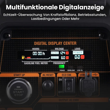 MaXpeedingrods Inverter, stroomgenerator, 3500 W, LPG/benzine, 4-takt, USB en 230 V stopcontact, generator op gas, digitaal, stil en licht, noodstroomaggregaat