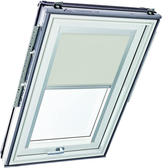 Origineel Roto Rolgordijn Exclusiv ZRE - Geleiderail Zilver - Daglichtrolgordijn Voor Roto Dakvensters Serie Designo R6/R8, i8 en Classic 64/84 - Maat 134/098 | 13/09 - Kleur Stof Lichtgrijs