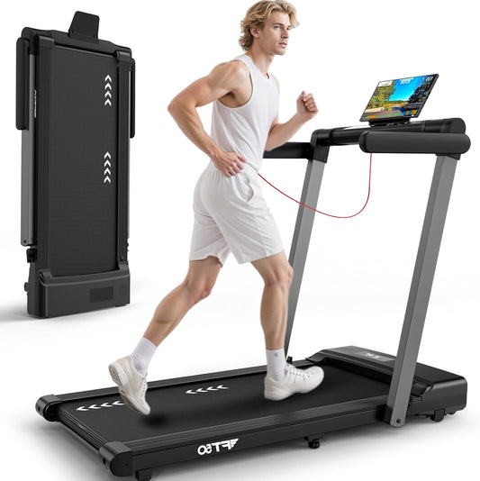 3-in-1 Loopband – Hometrainer – Hardloopband – Wandelmachine – Fitnessapparaat – 12 km/u Snelheid – 2,5 PK Motor – Bluetooth – Inklapbaar – 12 Trainingsprogramma’s – Dubbele LED-display – Afstandsbediening - QUORE
