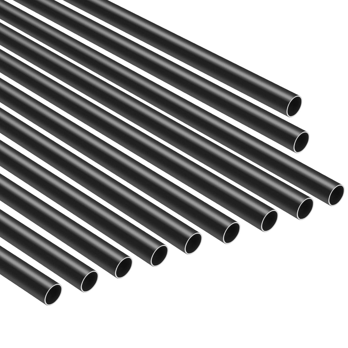 VEVOR Baluster Set of 101, φ19 x 813 mm Aluminium Stair Baluster, Round Rod, Decorative Rod, Hollow Ceiling Rail with Handrails and Screws for Stairs, Porch, Patio, Fence, Black