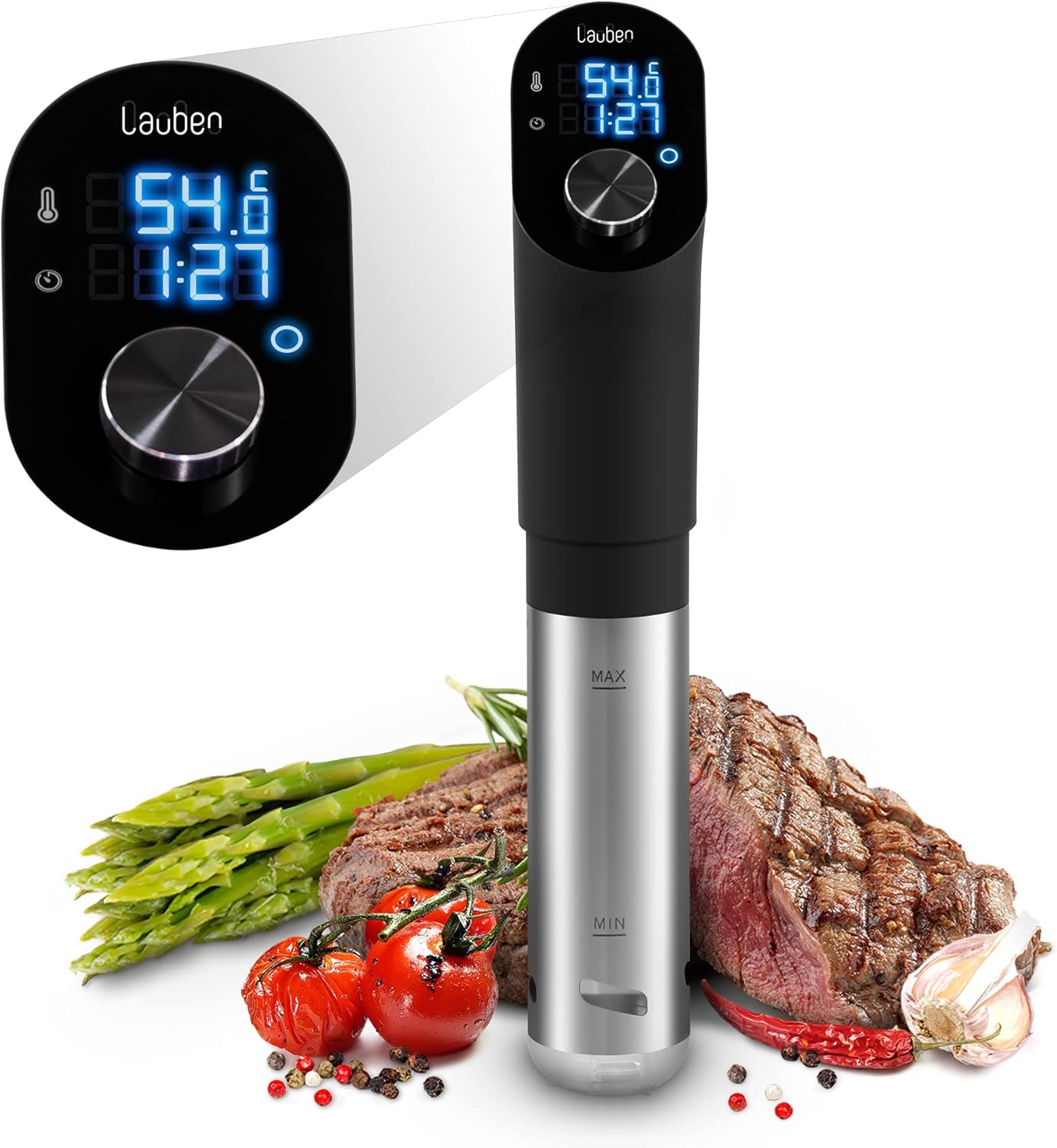 Lauben Sous Vide Stick SV01 Precisiekooktoestel, 1200 W, professionele vacuüm-dompelthermostaat voor thuis