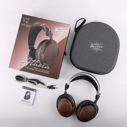 Bedrade Hoofdtelefoon – Koptelefoon – Stereo Hoofdtelefoon – Headset – Monitor Hoofdtelefoon – Gesloten Rug – Dubbele Driverconfiguratie – Walnoothouten Oorschelpen