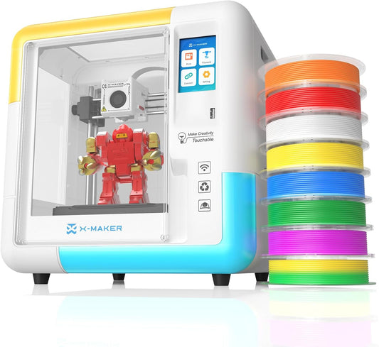3D-printer – 3D-printmachine – 3D-fabricator – 3D-bouwer – Volledig gesloten behuizing – Snelle nozzle-vervanging en 8-kleuren PLA-filamentset