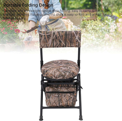 360 Swivel Blind Chair, 360 Graden 600d Oxford Fabric Silent Hunt -stoel, Lichtgewicht Draagbare Draagbare Viskampingsstoel Opvouwbare Compacte Vissenkruk voor Buiten