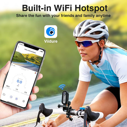 C‌YI Actiecamera 4K WiFi met 360° Hoes‌ - Waterdichte Actiecamera 30M, Actiecamera voor Fietsen 120° Groothoek, Sterke Magneet, 150 Minuten Accu, voor Fietsen/Duiken/Extreme Sporten etc.
