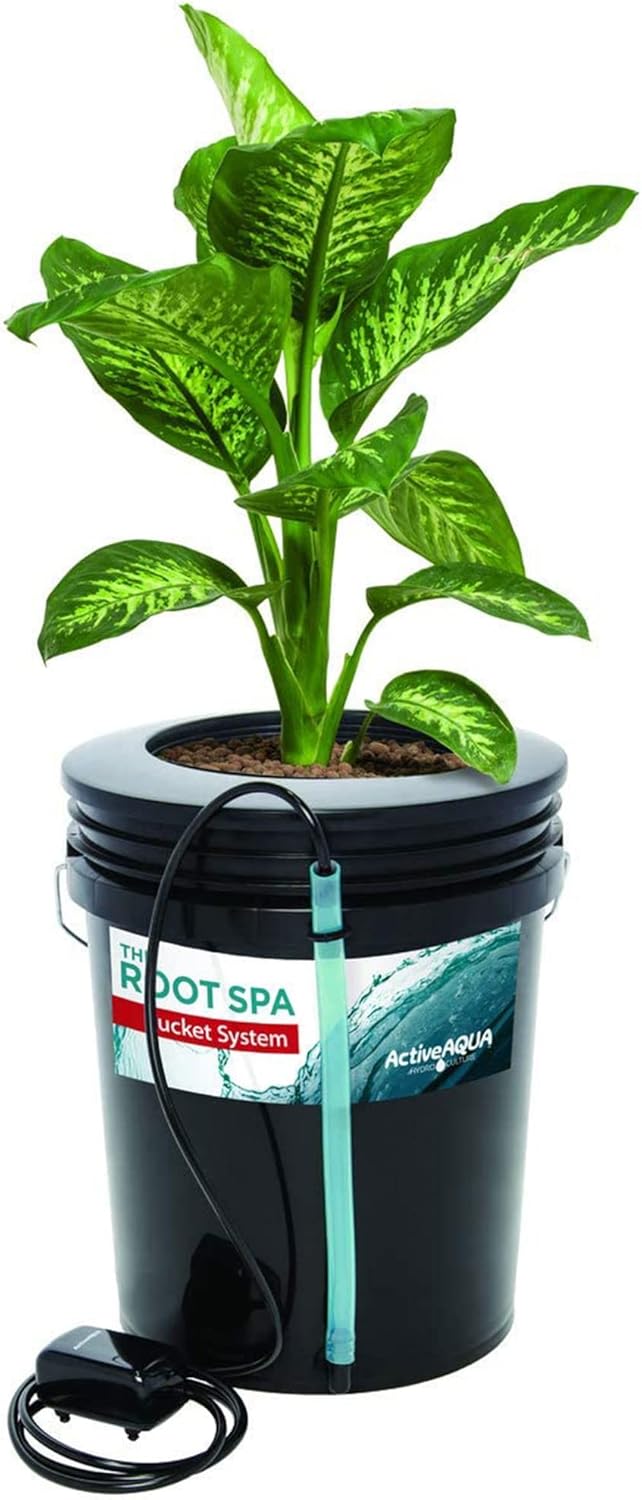 Hydrocultuur Emmersysteem – Deep Water Culture Systeem – DWC Systeem – Kweekemmer – Wortelspa – 5 Gallon – 10 Inch Kweekmand – Zwart