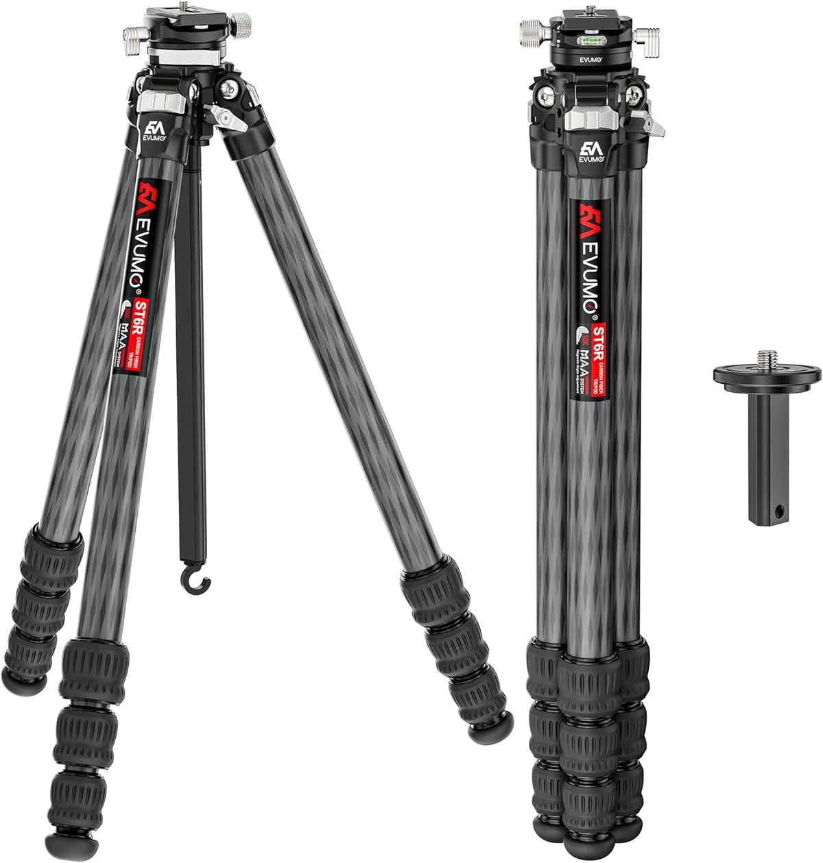 Statief camera koolstofvezel – Camerastatief – Fotostatief – Videostatief – Tripod – 360° panoramische kogelkop met Arca Swiss – Afneembare middenkolom, belastbaar tot 18 kg