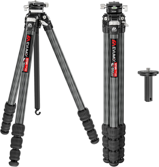 Statief camera koolstofvezel – Camerastatief – Fotostatief – Videostatief – Tripod – 360° panoramische kogelkop met Arca Swiss – Afneembare middenkolom, belastbaar tot 18 kg