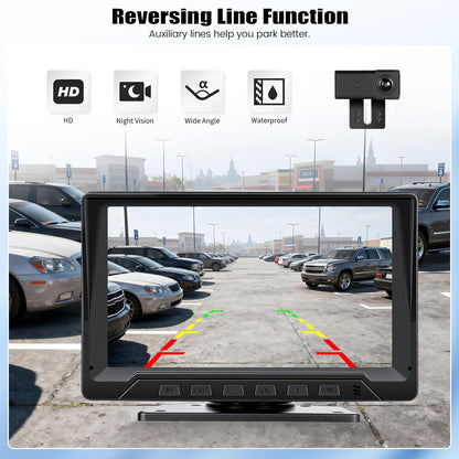 OiLiehu Bedraad Achteruitrijcamera Systeem Kit, HD 1080P 7-inch Monitor en Infrarood Nachtzicht Camera