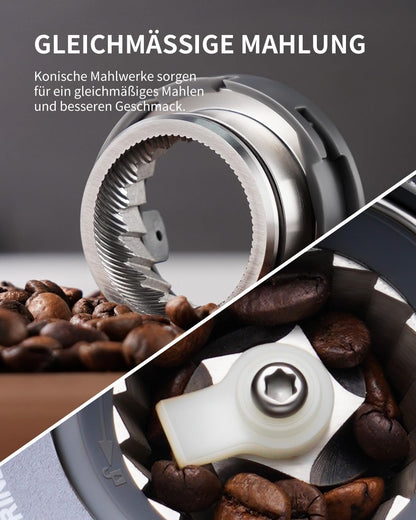 Elektrische Koffiemolen – Koffiemolen – Bonenmaler – Koffiegrinder – Koffiebonenmaler – 51 Maalstanden – Conisch RVS Maalwerk