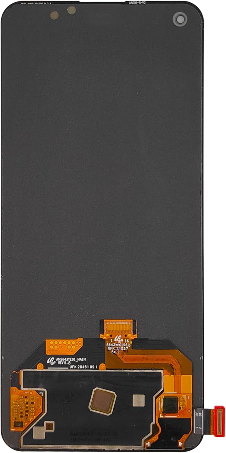 Gloednieuw 6,43 inch AMOLED-display compatibel met OnePlus Nord 2T CPH2399, CPH2401 (zwart zonder frame) (met vingerafdruk) lcd-display, touchscreen digitizer + gereedschapsset