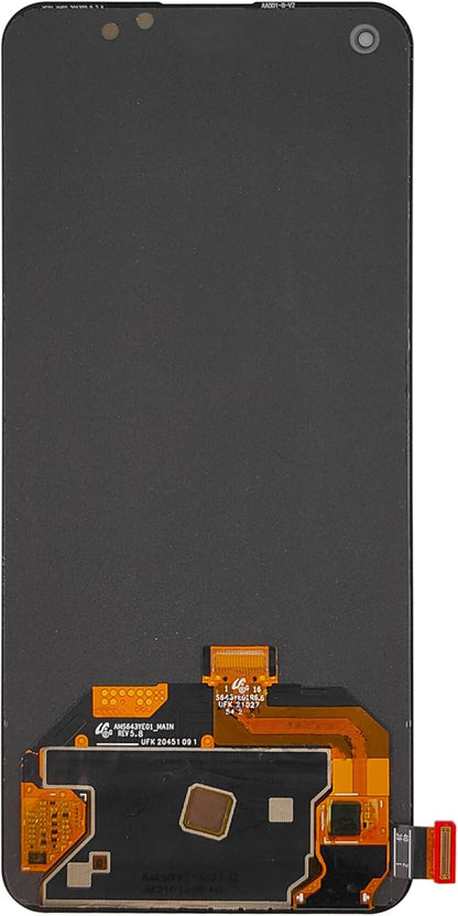 Gloednieuw 6,43 inch AMOLED-display compatibel met OnePlus Nord 2T CPH2399, CPH2401 (zwart zonder frame) (met vingerafdruk) lcd-display, touchscreen digitizer + gereedschapsset