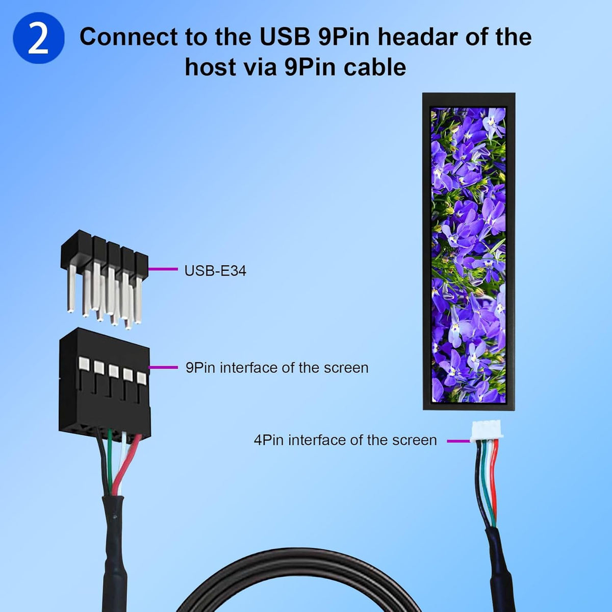 VSDISPLAY Zwart 8.8 inch 1920x480 600 nit IPS Lange Strip LCD-monitor, USB-videopoort, voor DIY Subscherm/PC Case Display