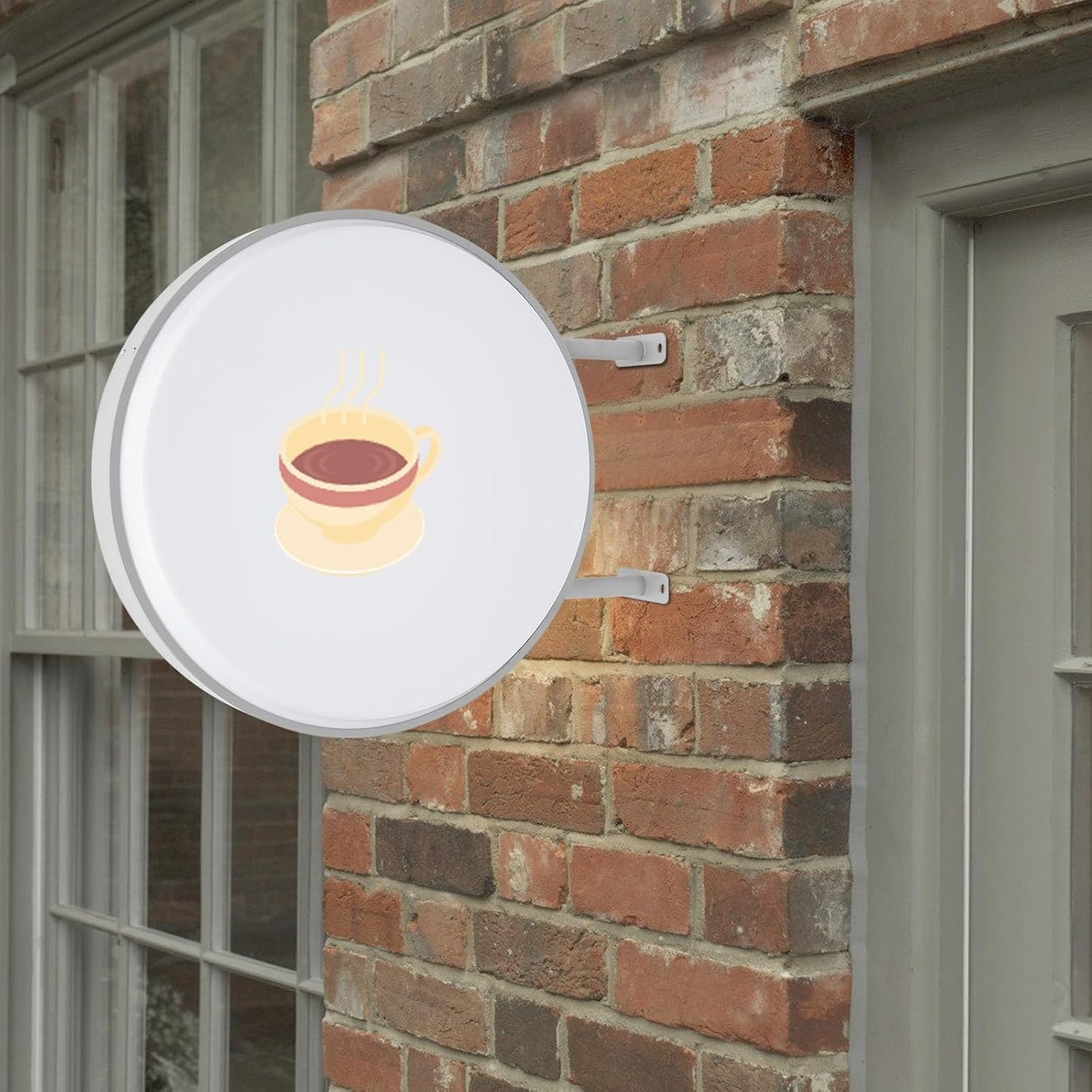 Double Sided Round LED Light Box, 60 cm, IP65 Waterproof Aluminium Frame, Light Sign with Acrylic Sheet, Double-Sided Advertising Sign, Round Light Box for Shops, Restaurants, Snack Bars, 220V - QUORE