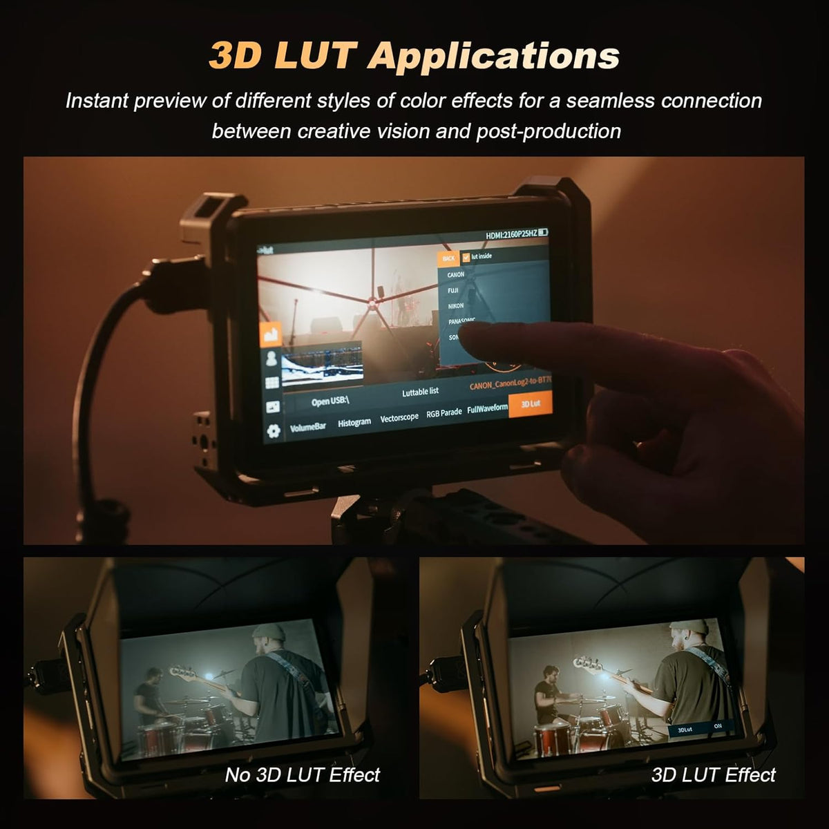VILTROX DC-X3 DCX3 camera Field Monitor Touchscreen 2000Nit 4K 6 inch HDMI camera monitor met batterij Full HD 1920x1080 IPS 3D LUT met zonnekap, opbergtas voor Sony Canon Nikon DSLR