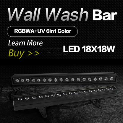 SHEHDS 18x18 W RGBWA+Paars Podium Wassen Licht Bar/Strip LED 6IN1 Verlichting Muur Wasmachine Licht Bar/Strip Strobe Effect DMX512 Controle DJ Lichten
