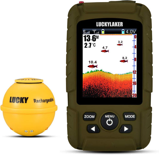 LUCKY Draagbare Sonar Viszoeker Bootdiepte Vissen Fischfinder Waterdicht Handheld Draadloze Visvinder Kajak Dieptemeter voor ijsvissers