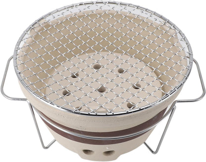 Keramische Houtskool Tafelgrill, Binnen en Buiten Gebruik, Aardewerk Fornuis met Klei Kachel Blad