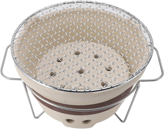 Keramische Houtskool Tafelgrill, Binnen en Buiten Gebruik, Aardewerk Fornuis met Klei Kachel Blad