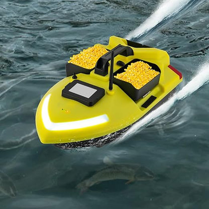 49 x 26.5 x 28.2 cm, Feeder Boat, Baitboat, Fishing Bait, Boat, RC Carp Fishing, Fish Finder, Wireless, Night Fishing, Fishing Bait, Bait Boat with Remote Control, GPS, Fishing, Bait, 500 m (Yellow) - QUORE