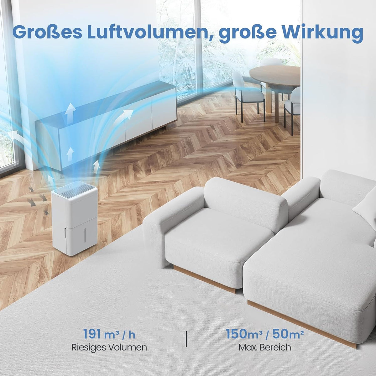 Newentor 20 l luchtontvochtiger, elektrische kelder, 39 dB, ontvochtiger, elektrische kelder met afvoerslang 1,5 m, kamerontvochtiger, elektrisch 50 m2/150 m3, 10 J. gaar., filter, timer