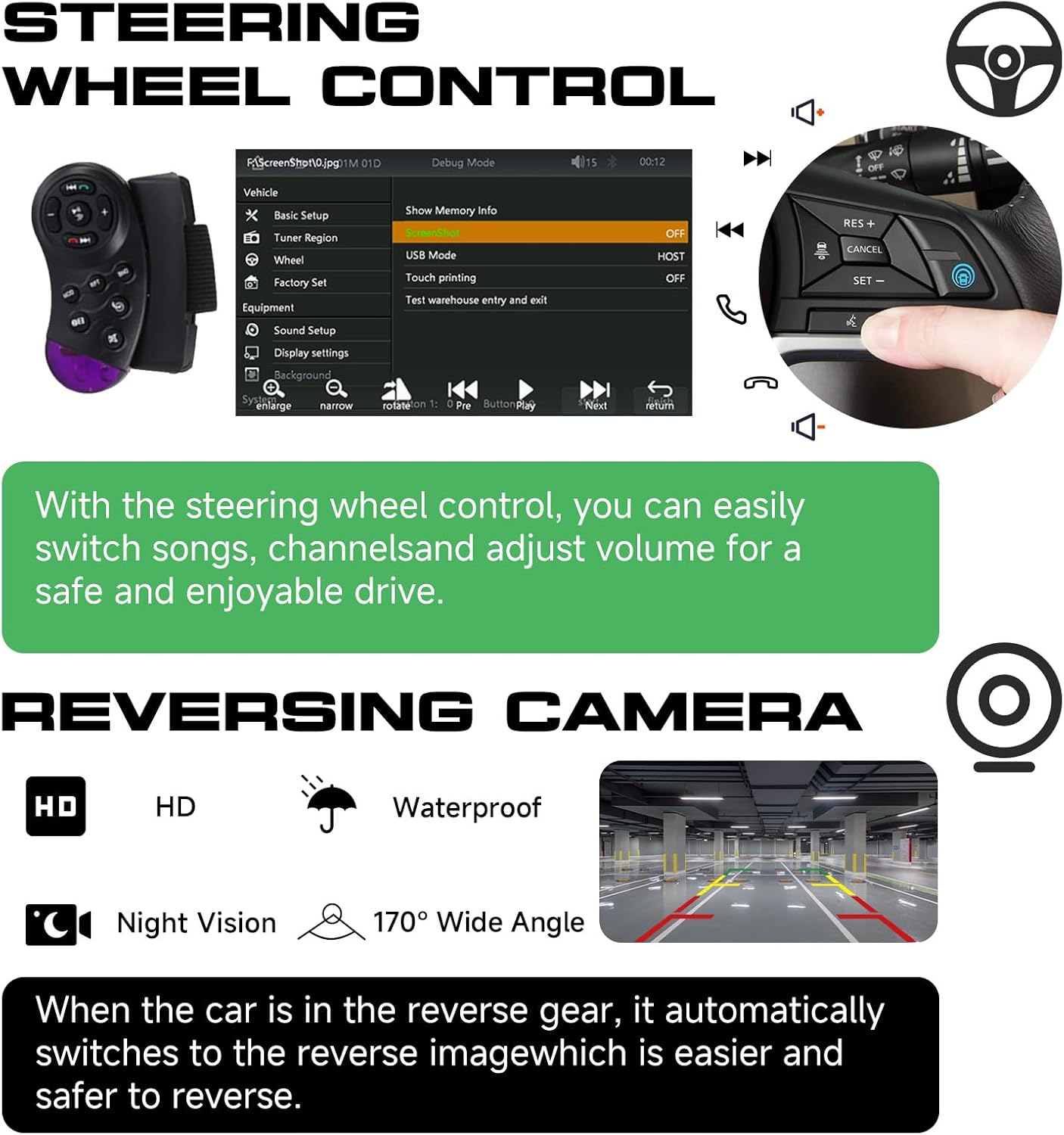 Hodozzy DAB Car Radio 1 Din with 7 Inch Screen Extendable 1 Din Flip Out Touch Screen Car Radio with CarPlay Wireless Android Car Bluetooth EQ FM Radio USB Type C SWC + Rear View Camera - QUORE