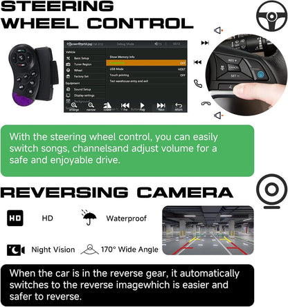 Hodozzy DAB Car Radio 1 Din with 7 Inch Screen Extendable 1 Din Flip Out Touch Screen Car Radio with CarPlay Wireless Android Car Bluetooth EQ FM Radio USB Type C SWC + Rear View Camera - QUORE