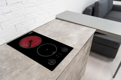 Keramische Kookplaat – Elektrische Kookplaat – Kookveld – Inductiekookplaat – Glaskeramische Kookplaat – 2 High Light Kookzones – 30 cm Breedte – 9 Vermogensniveaus – Mechanische Bediening – 3 kW Vermogen