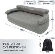 KingCamp Opblaasbare bank, outdoor, camping, luchtbank, met rugleuning, armleuning, opblaasbare bank, camping, voor indoor, outdoor, party, reizen, strand