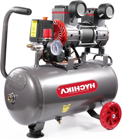 Luchtcompressor – Compressorpomp – Air Compressor – Drukpomp – Draagbare Compressor – Olievrij – 1100W – 24 Liter – 8 Bar – Geluidarm – Compact