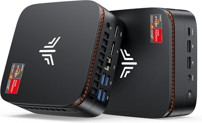 NiPoGi Hyper H1 Mini PC W-11 PRO AΜD Ryzen 7 7735HS (max. 4,75 GHz, 8C/16T) 16GB LPDDR5 5500MHz / 512GB M.2 NVMe SSD, Desktop-PC voor Kantoor en Gaming, 4K Drievoudig Scherm/WiFi 6 / BT5.2 / VESA