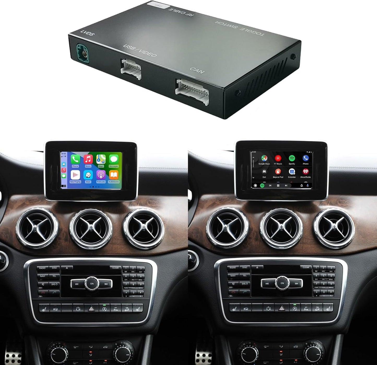 Draadloze CarPlay Android Auto Interface – Multimedia Interface – Infotainment Module – Decoder Box – Auto Multimedia Adapter – Voor NTG4.5/NTG4.7 2012-2015 – Draadloos Verbinden – MirrorLink, Navigatie En Camera Ondersteuning