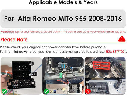 Ossuret Autoradio voor Alfa Romeo MiTo 955 (2008-2016), 9 Inch Android 13 Touchscreen 2+32GB GPS Navigatie met Carplay Android Auto WiFi Bluetooth Stuurwielbediening