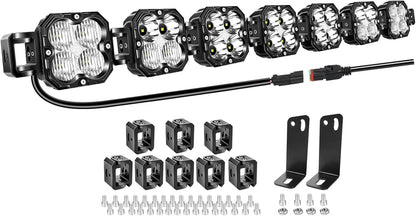 Willpower 46 Inch 210W Led Lichtbalk 12V 24V Led-verlichting Bar Waterbestendig IP67 LED Werklamp Mistlamp Light Bar Voor Vrachtwagen Tractor Auto Boot 4x4 Offroad met Kabelboom, 6000K Wit
