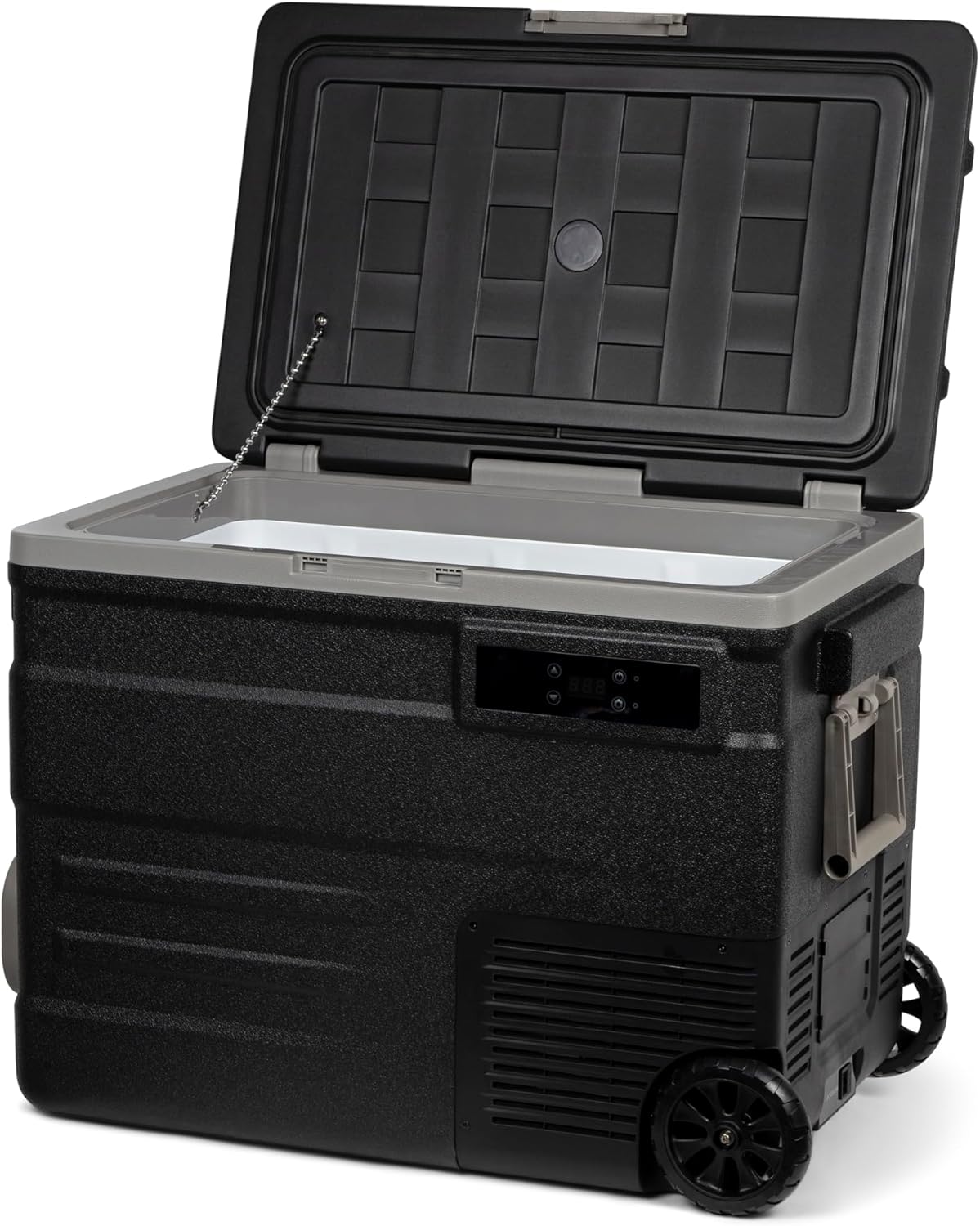 Steamy-E Single Zone 55 Roller, Elektrische Compressor Koelbox op Wielen, 55 Liter, Zwart, 12V/230V, voor vriezen en koelen van -20 tot +20, ideaal voor op de camping