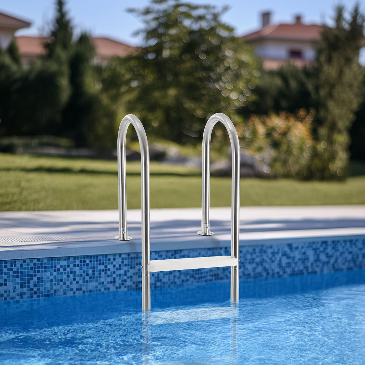 <font dir="auto" style="vertical-align: inherit;"><font dir="auto" style="vertical-align: inherit;">        VEVOR Swimming Pool Ladder, 4-Step Double Handrails, Steps with Non-Slip Heavy-Duty Treads, Stainless Steel, 120kg Load Capacity, for 54 in-ground
