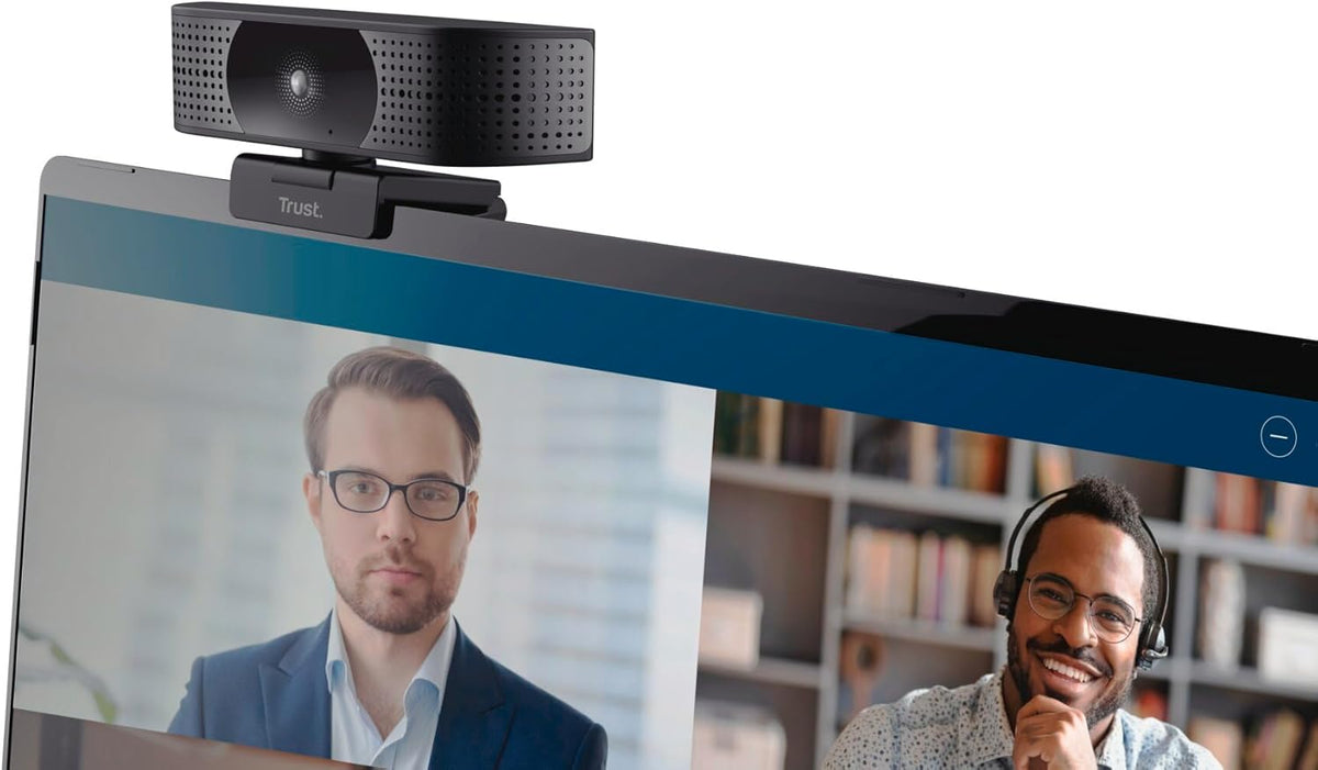 Trust Teza 4K Ultra HD Webcam, 3840x2160, met 2 Microfoons en Autofocus, 30 FPS, USB Plug & Play, Webcam voor Teams, Zoom, Skype, PC, Laptop, Mac, Macbook - Zwart