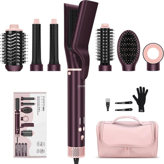 7-In-1 Airstyler – Multistyler – Haarstyler – Föhnborstel – Stylingset – Met Reistas – Automatische Dubbele Spanning – Borstelloze 110.000 Rpm Motor