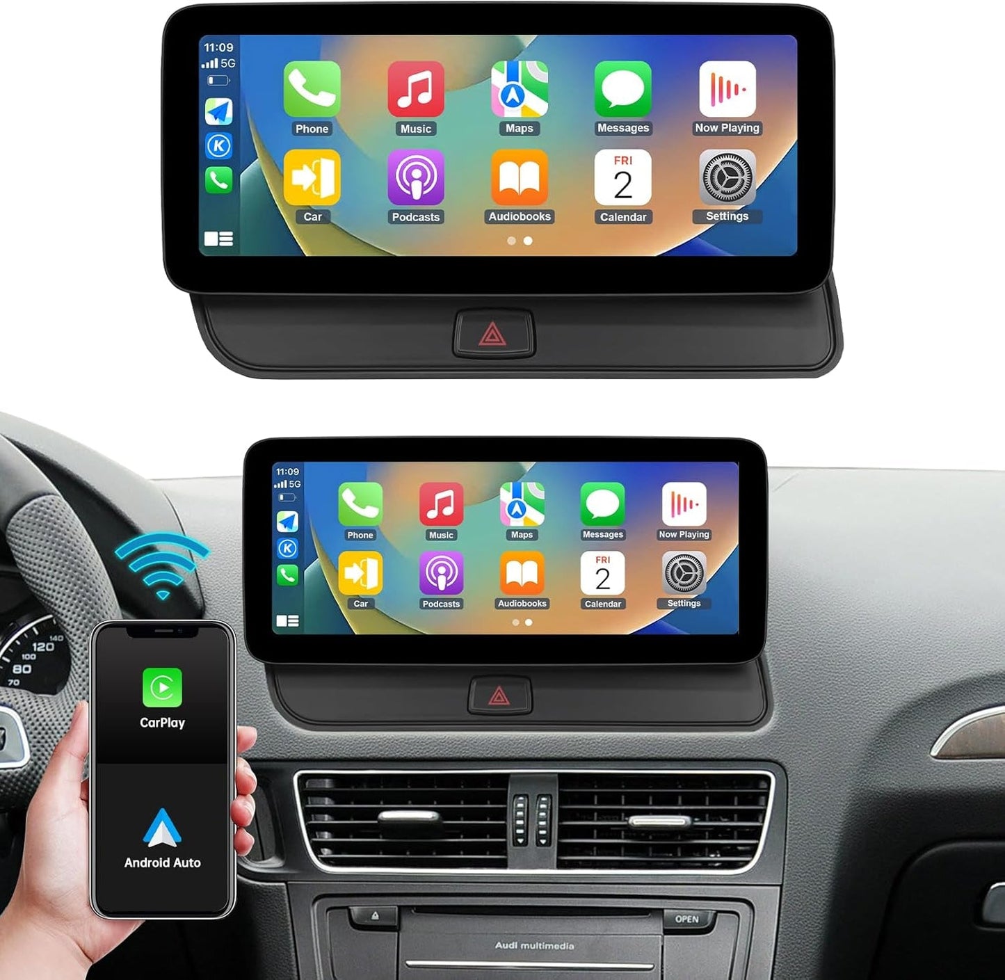 Autoradio Audi Q5 – Multimedia Systeem – Carplay Radio – Navigatie Systeem – Touchscreen Display – 12,3 Inch Scherm – Draadloze Apple CarPlay & Android Auto