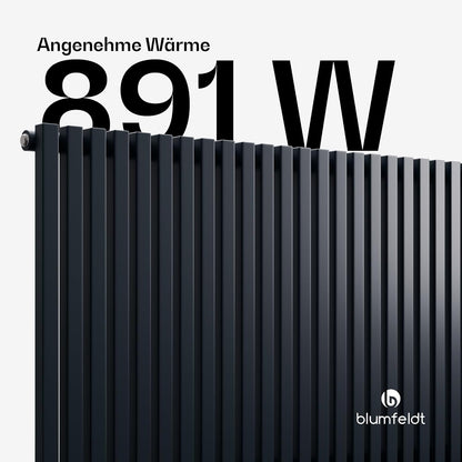 Wandradiator Antraciet – Designradiator – Verticale Radiator – Paneelradiator – Cv-Radiator – 891 W – 100 x 63 cm