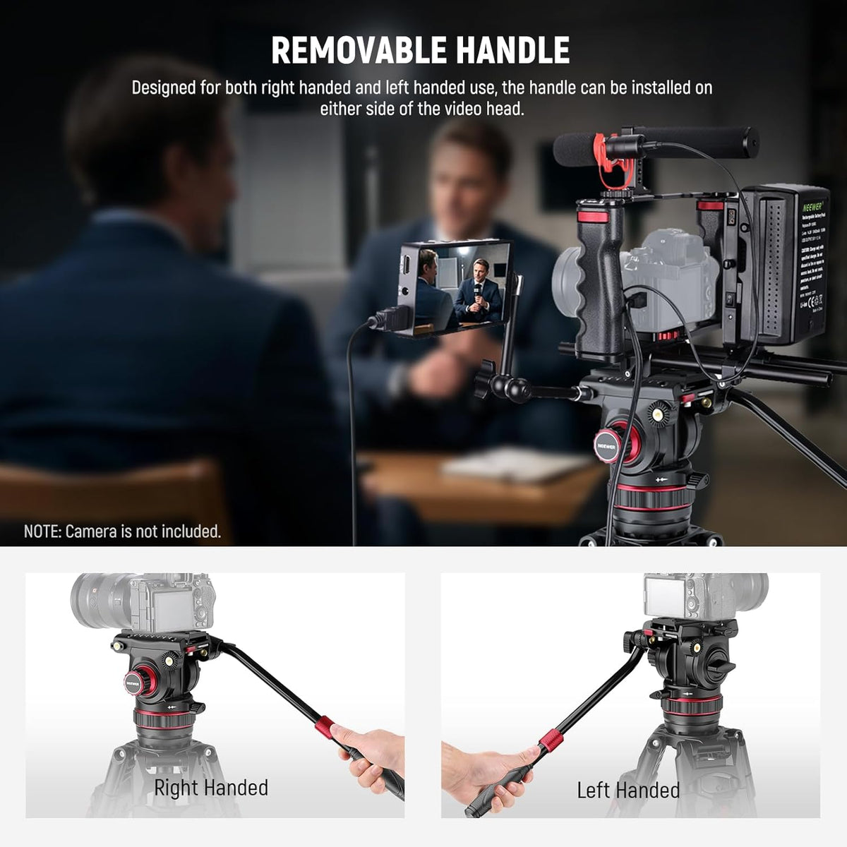 Videostatief – Camerastatief – Fotostatief – Statief – Tripod – Koolstofvezel – Verstelbare Vloeistofkop Met Snelsluiting – 94,6 Tot 198 Cm, 10 Kg
