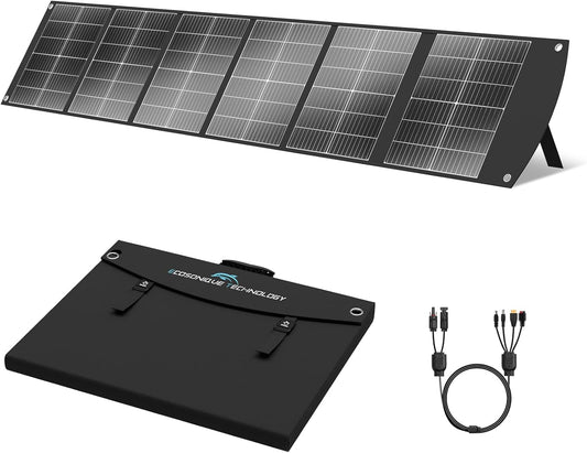 Ecosonique Opvouwbaar zonnepaneel, 200 W, monokristallijn zonnepaneel met USB-C 65 W PD3.0, USB-A QC3.0 snel opladen, MC4-uitgangen, verstelbare standaard voor powerstations, camper en outdoor