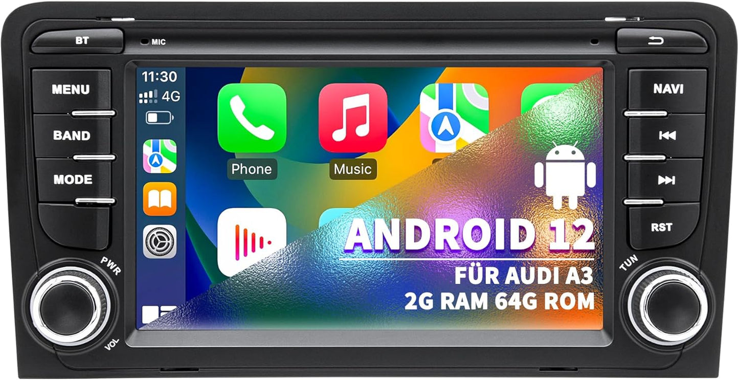 Autoradio – Multimedia Systeem – Auto Audio – Navigatie Systeem – Inbouw Radio – Android 13 Systeem – 7 Inch Touchscreen – Draadloos CarPlay & Android Auto