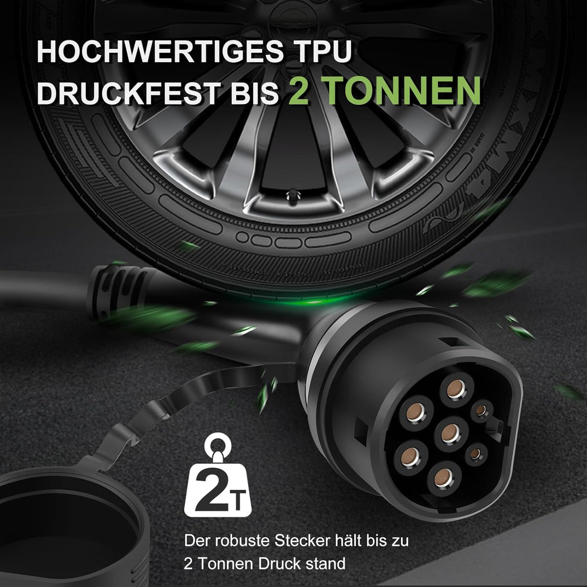 11 kW Type 2 Oplaadkabel – EV-kabel – Laadkabel Elektrische Auto – Mennekes Oplader – 3-fasen 16A Kabel – 7,5 Meter Spiraalkabel – Vuurvast TPU Materiaal – IP55 Waterdicht