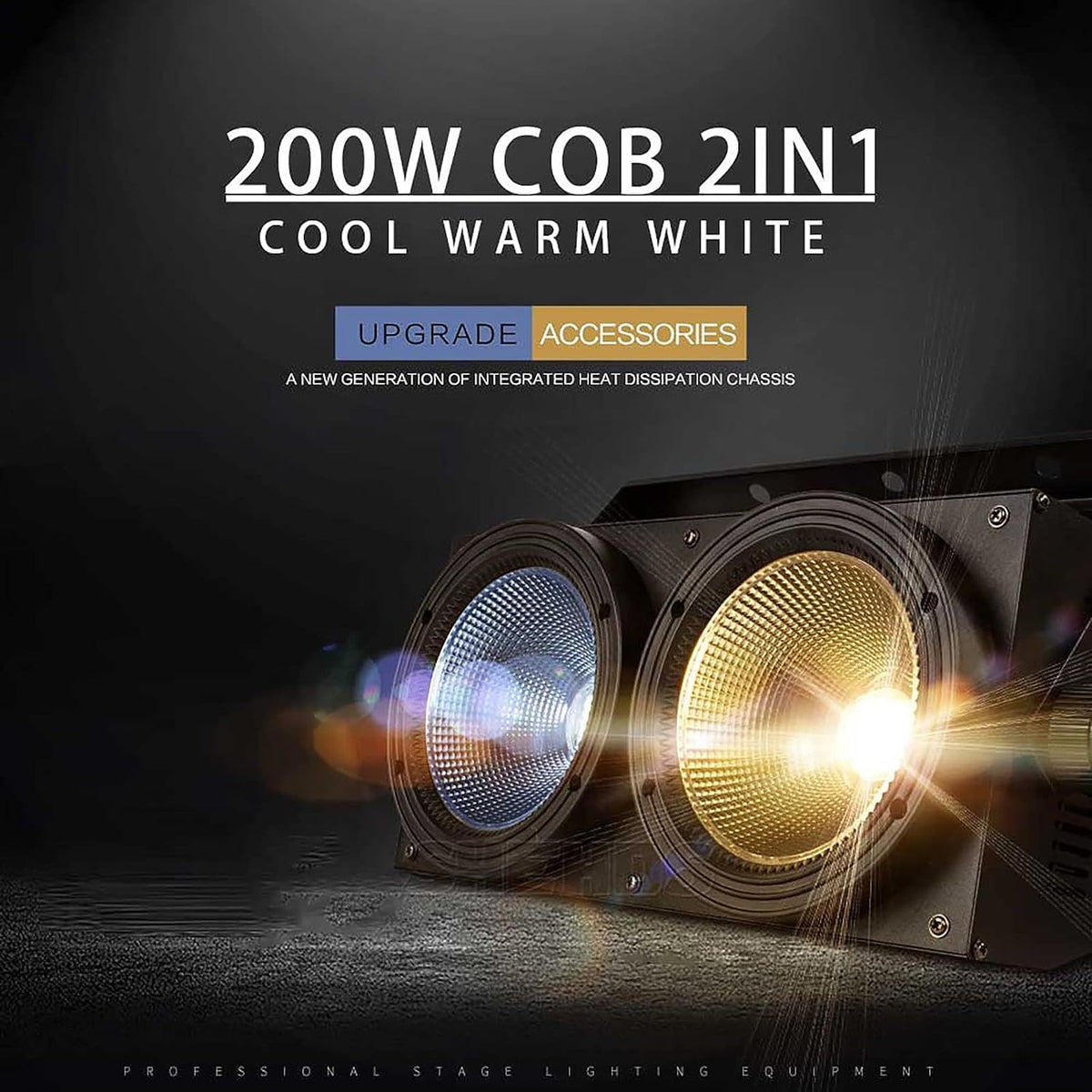 SHEHDS LED COB 2eyes 2x100W Warm Wit Blind Verlichting DMX podiumverlichting effect DMX-controller club show nacht DJ disco SHEHDS podiumverlichting