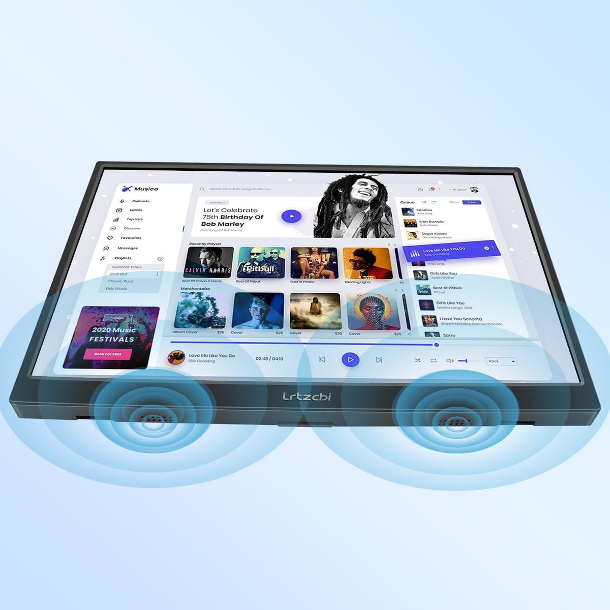 Portable Monitor Touch Screen 14 inch, HDR 1920x1200P IPS Touch Screen with HDMI and USB C, Built-in Speakers/Kickstand Portable Monitor for Laptop Mac Switch Xbox PS3/4 - QUORE