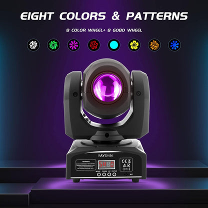 50 W LED Moving Head lichtstraal podiumeffectverlichting met 8 patronen + rotatie + 8 kleurenmix + half-kleureffect voor DJ Show Concert Party KTV.