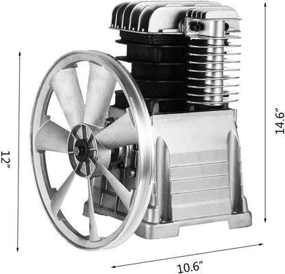 Luchtcompressorkop – Compressorpomp – Persluchtpomp – Zuigercompressor – Cilinderkop – 3 pk Vermogen – Robuuste Aluminium Behuizing