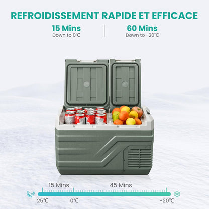 Alpicool Autokoelkast Draagbare Vriezer 23L, 12V Koel-/Vriezer Dubbele Zone Elektrische Koelbox Draagbare Koelkast voor Auto 12V/24V 100-240V(-20℃-20℃) Draagbare Koelkast voor Camping Autotrip